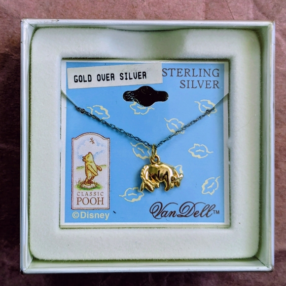 Vintage 1980s Van Dell Classic Pooh Eeyore charm necklace